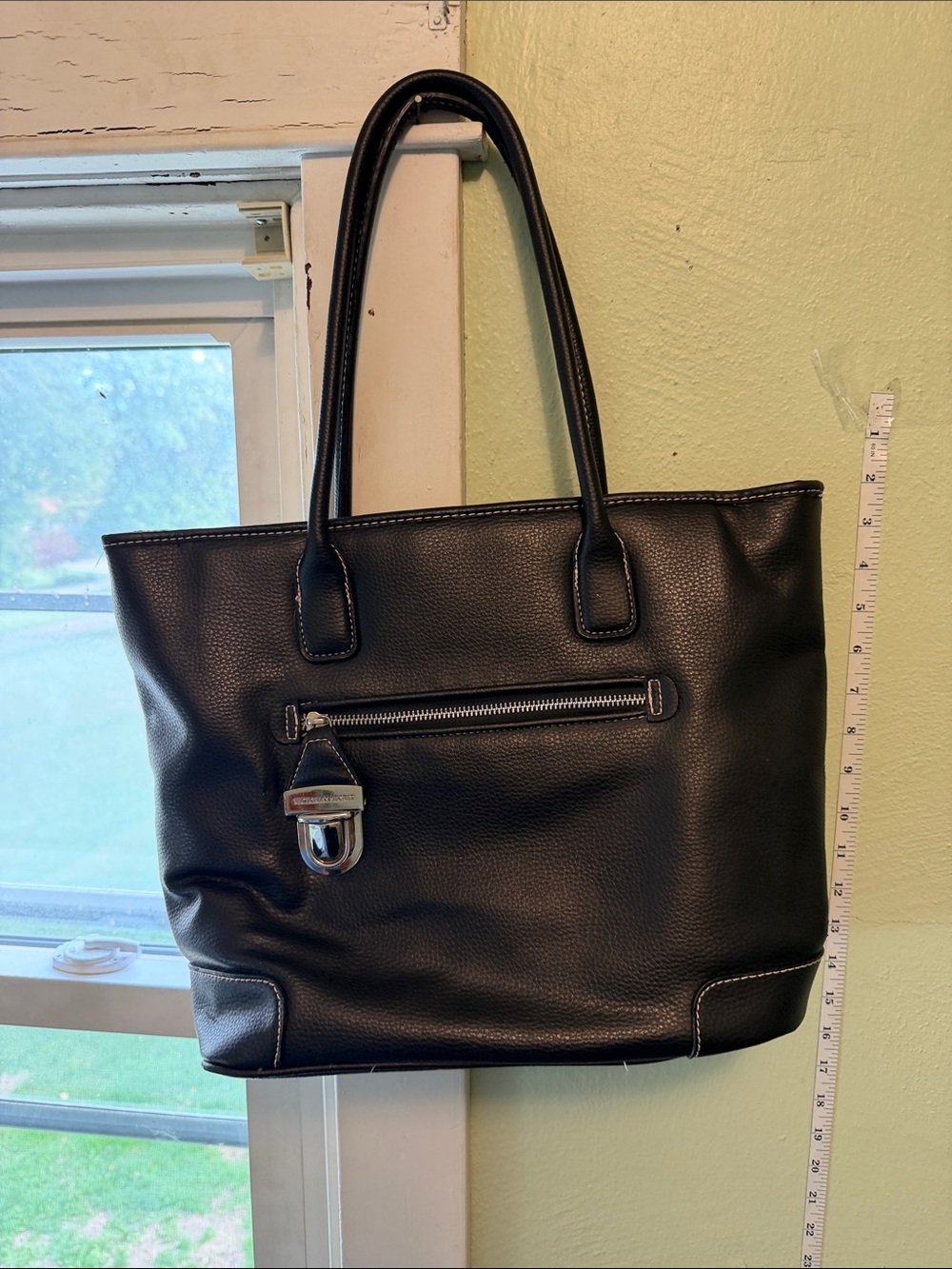 Victoria's Secret Black Pebble Leather Tote
